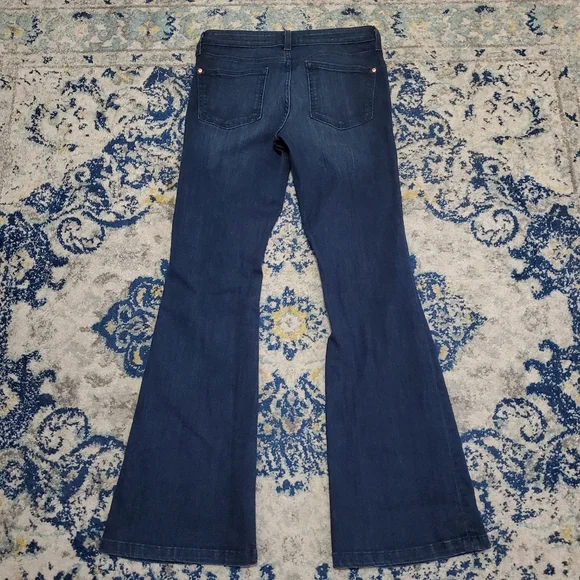Anthropologie Pilcro And The Letterpress Stet Flare Jeans Dark Wash 28 - Picture 7 of 8